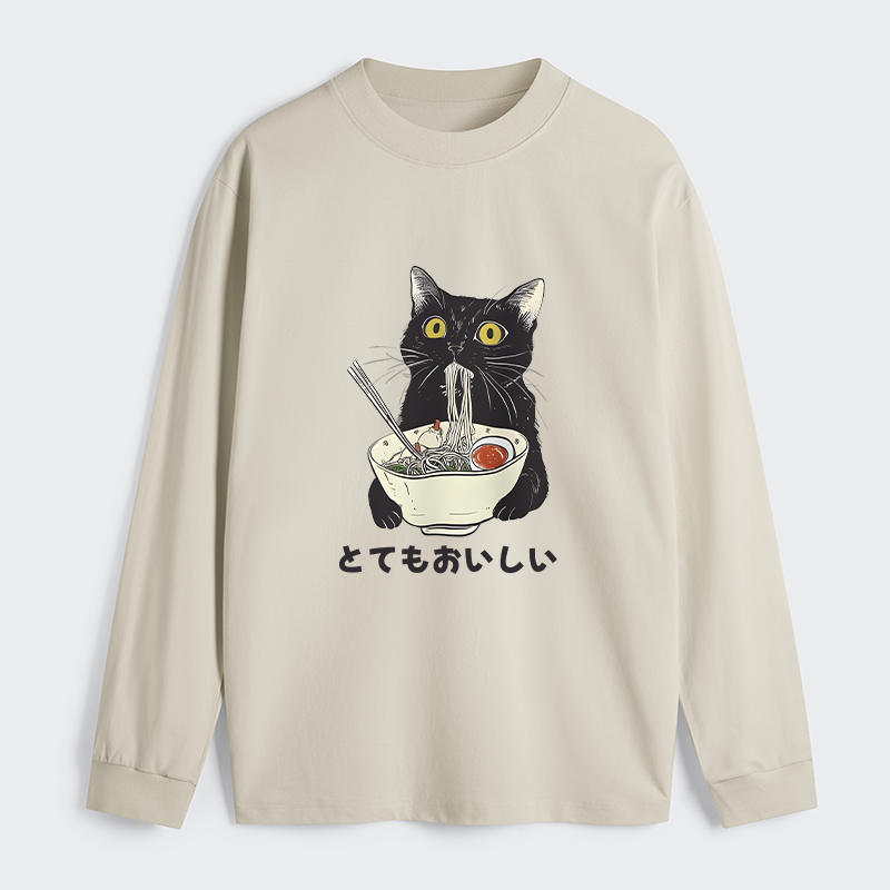 Tokyo-Tiger Cats Eat Ramen Noodles Classic Long Sleeve T-Shirt