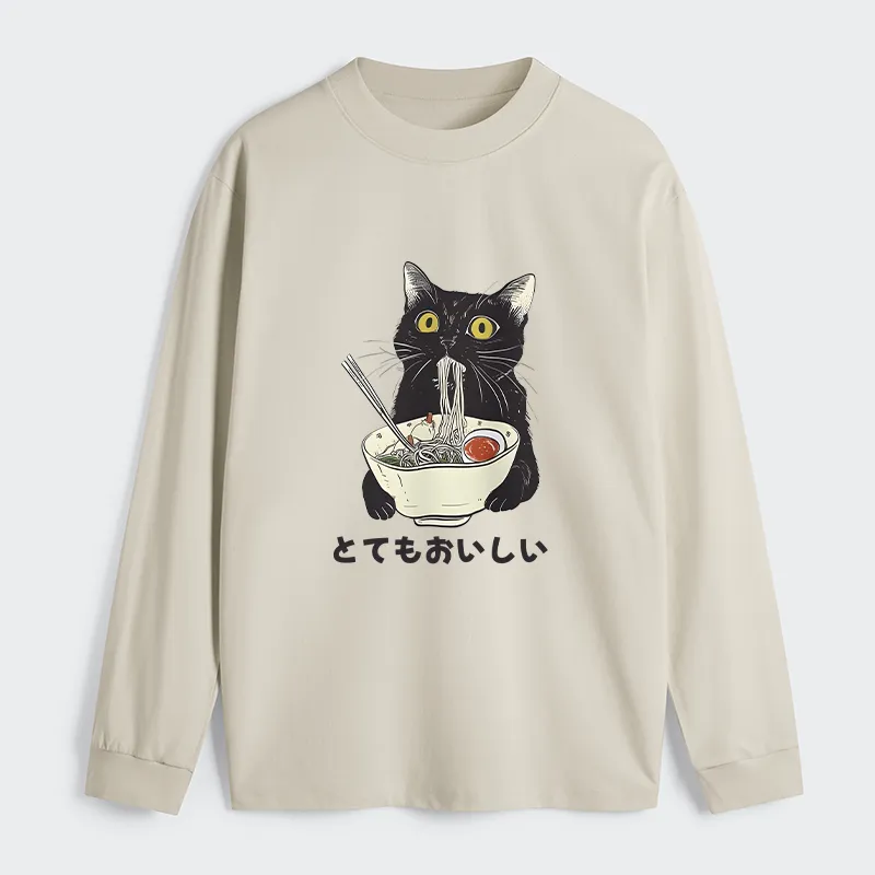 Tokyo-Tiger Cats Eat Ramen Noodles Classic Long Sleeve T-Shirt