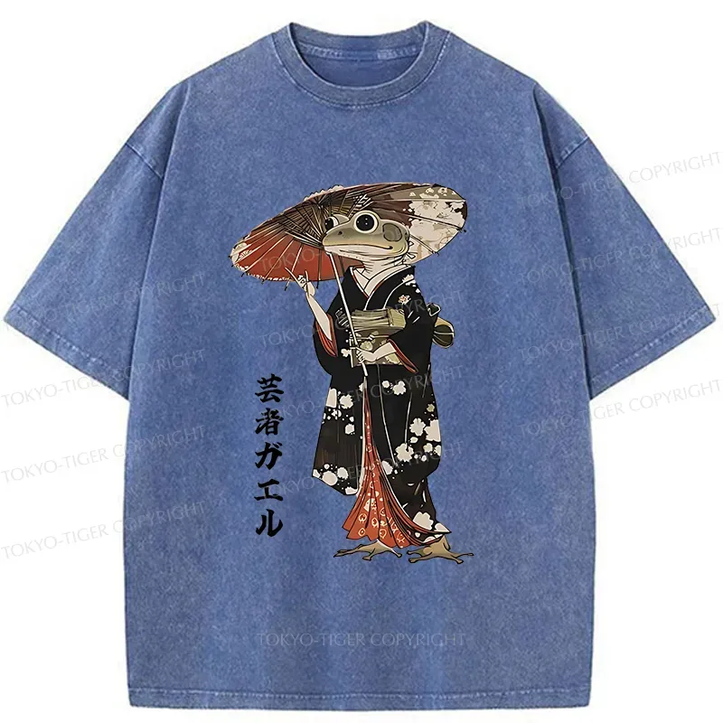 Tokyo-Tiger Geisha Frog Washed T-Shirt