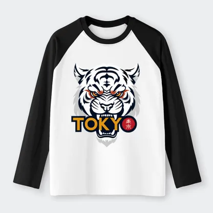 Tokyo-Tiger Logo Raglan long sleeve T-shirt