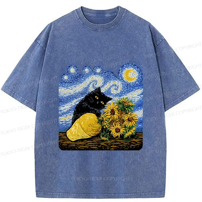 Tokyo-Tiger Cat Knocked Over The Vase Washed T-Shirt Sale