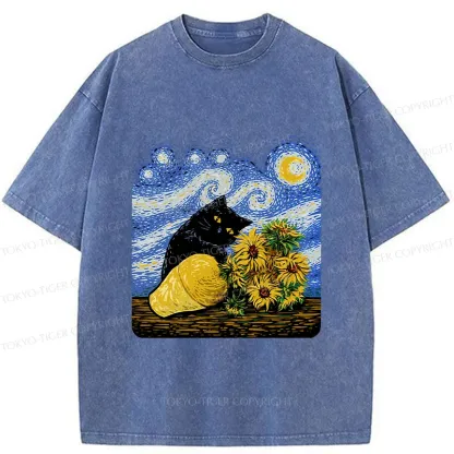 Tokyo-Tiger Cat Knocked Over The Vase Washed T-Shirt