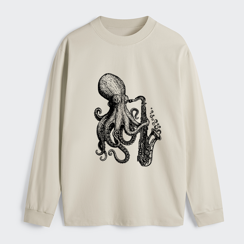 Tokyo-Tiger Octopus Playing Saxophone Classic Long Sleeve T-Shirt