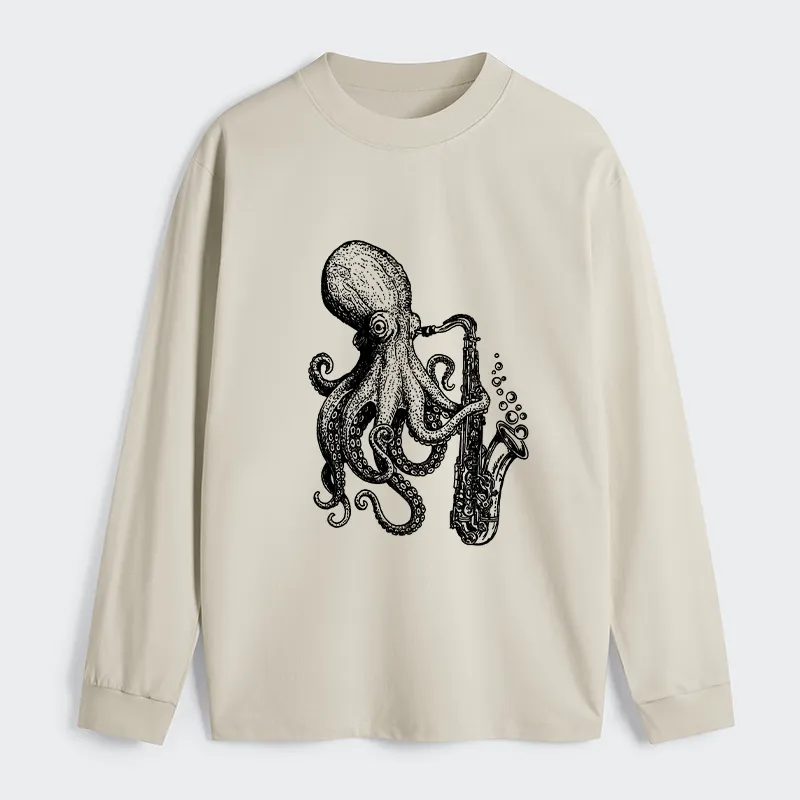 Tokyo-Tiger Octopus Playing Saxophone Classic Long Sleeve T-Shirt