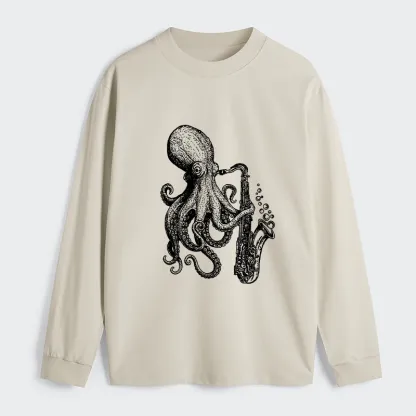 Tokyo-Tiger Octopus Playing Saxophone Classic Long Sleeve T-Shirt