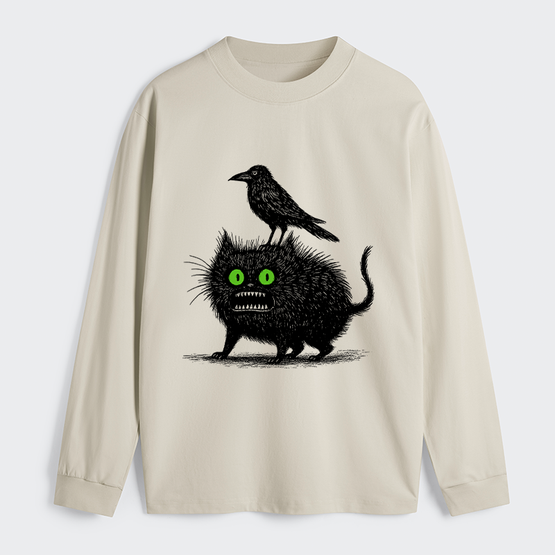 Tokyo-Tiger Crow And Black Cat Long Sleeve T-Shirt