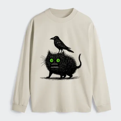 Tokyo-Tiger Crow And Black Cat Long Sleeve T-Shirt