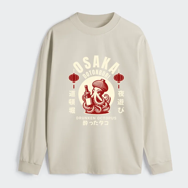 Tokyo-Tiger Retro Osaka Octopus Long Sleeve T-Shirt
