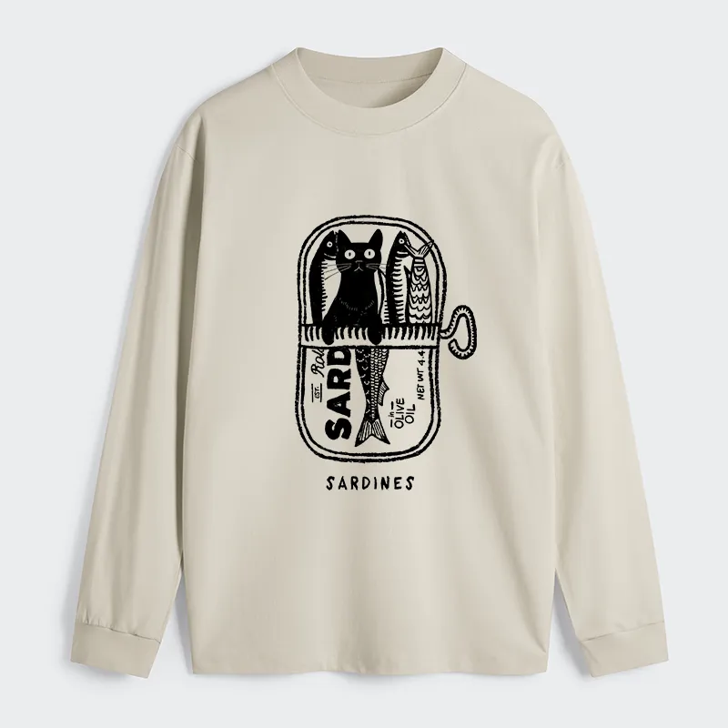 Tokyo-Tiger Cat Hiding In A Sardine Can Classic Long Sleeve T-Shirt Sale