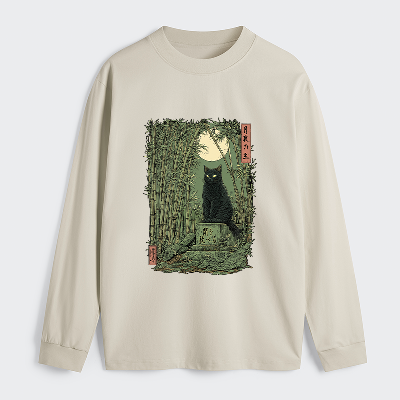 Tokyo-Tiger Black Cat In The Bamboo Forest Classic Long Sleeve T-Shirt