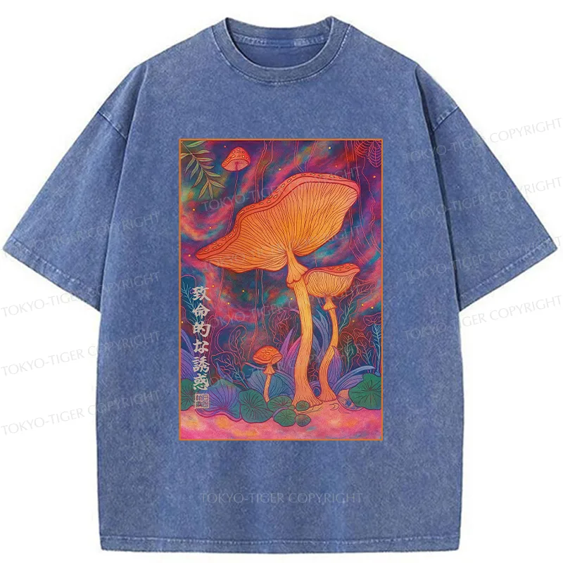 Tokyo-Tiger Magic Mushrooms Washed T-Shirt