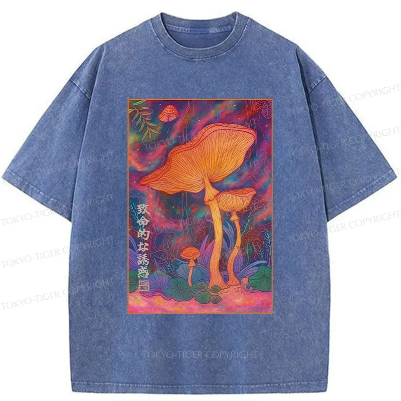 Tokyo-Tiger Magic Mushrooms Washed T-Shirt