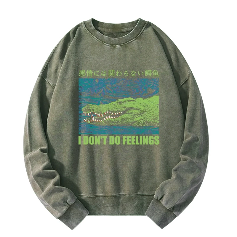 Tokyo-Tiger An Emotionless Crocodile Washed Sweatshirt
