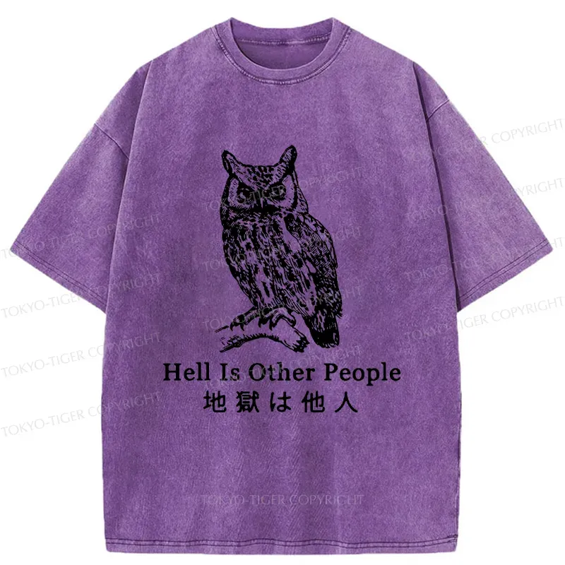 Tokyo-Tiger Hell Is Other People Washed T-Shirt