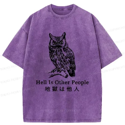 Tokyo-Tiger Hell Is Other People Washed T-Shirt