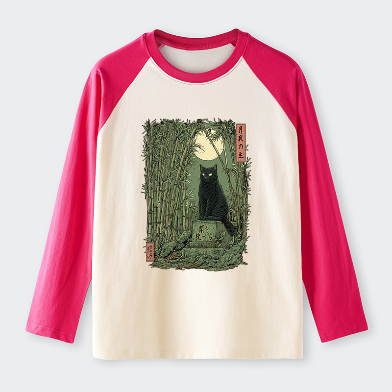 Tokyo-Tiger Black Cat In The Bamboo Forest long sleeve T-shirt