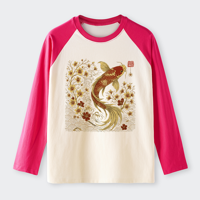 Tokyo-Tiger Vintage Sakura And Koi long sleeve T-shirt