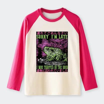 Tokyo-Tiger Frogs Trapped In The Void Raglan Long Sleeve T-shirt