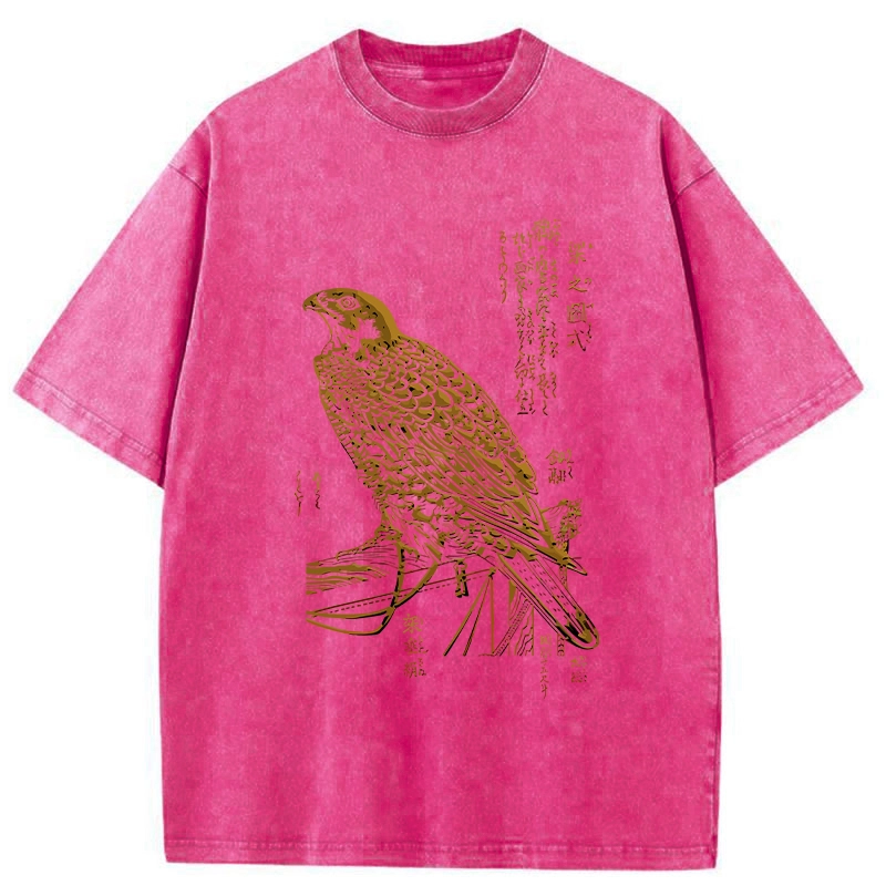 Tokyo-Tiger Japanese Peregrine Falcon Washed T-Shirt