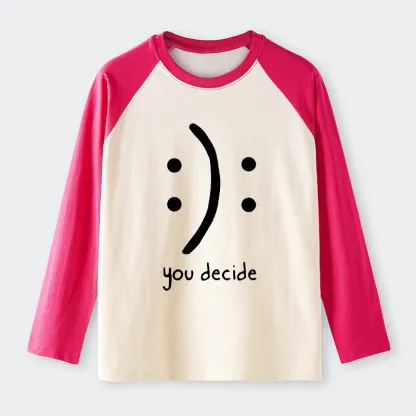 Tokyo-Tiger Laugh Or Sad Raglan Long Sleeve T-shirt