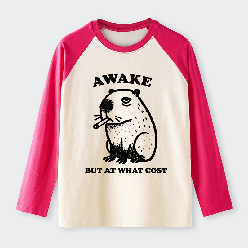 Tokyo-Tiger Smoking Capybara Raglan Long Sleeve T-shirt