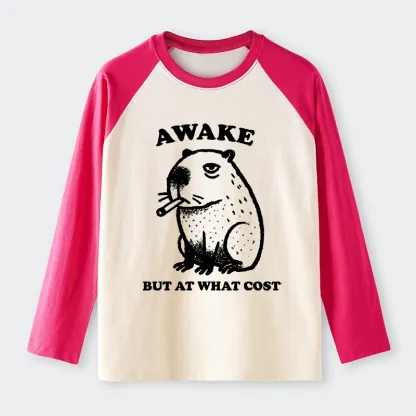 Tokyo-Tiger Smoking Capybara Raglan Long Sleeve T-shirt