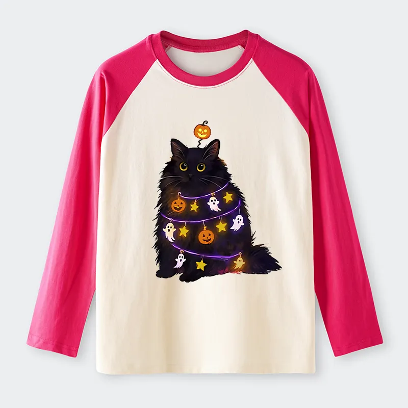 Tokyo-Tiger Halloween Cat Raglan Long Sleeve T-shirt