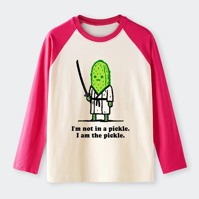 Tokyo-Tiger Funny Cucumber Samurai Raglan Long Sleeve T-shirt