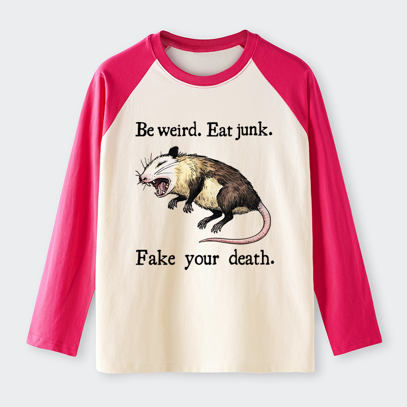Tokyo-Tiger Possum Playing Dead Raglan Long Sleeve T-shirt