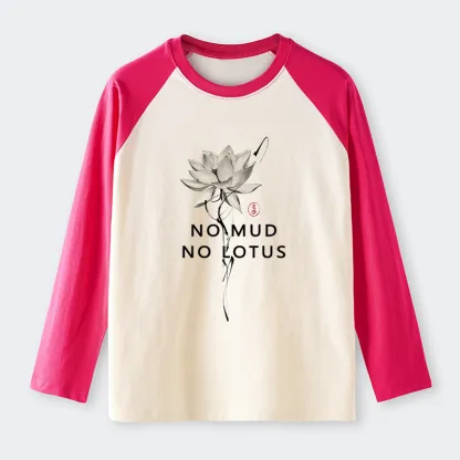 Tokyo-Tiger Japanese Zen Lotus Raglan Long Sleeve T-shirt