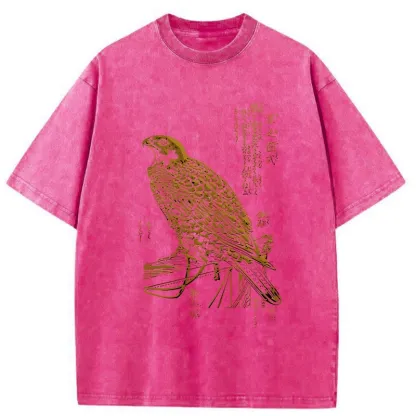 Tokyo-Tiger Japanese Peregrine Falcon Washed T-Shirt