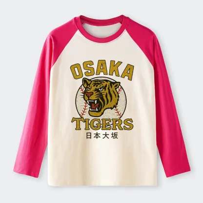 Tokyo-Tiger Funny Osaka Tigers Raglan Long Sleeve T-shirt