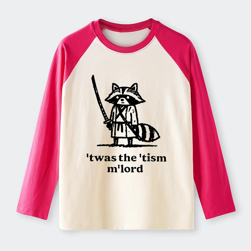 Tokyo-Tiger Focused Samurai Raccoon   Raglan Long Sleeve T-shirt