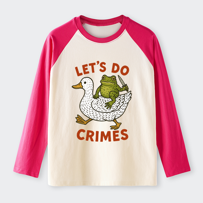 Tokyo-Tiger Frog Ready To Commit Crime Raglan Long Sleeve T-shirt