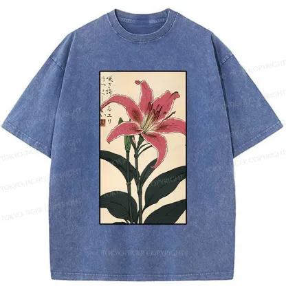 Tokyo-Tiger Retro Lily Washed T-Shirt