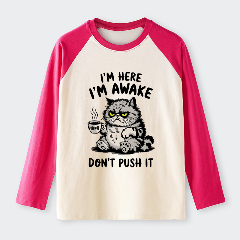 Tokyo-Tiger Tired Cat Raglan Long Sleeve T-shirt