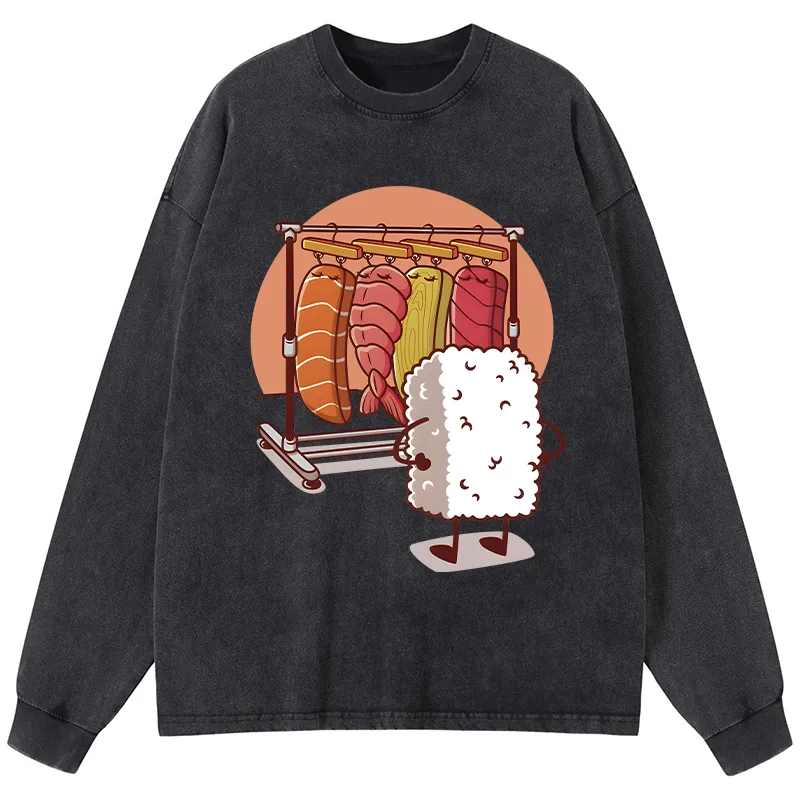 Tokyo-Tiger Which One Should I Wear Today Washed Long Sleeve T-Shirt