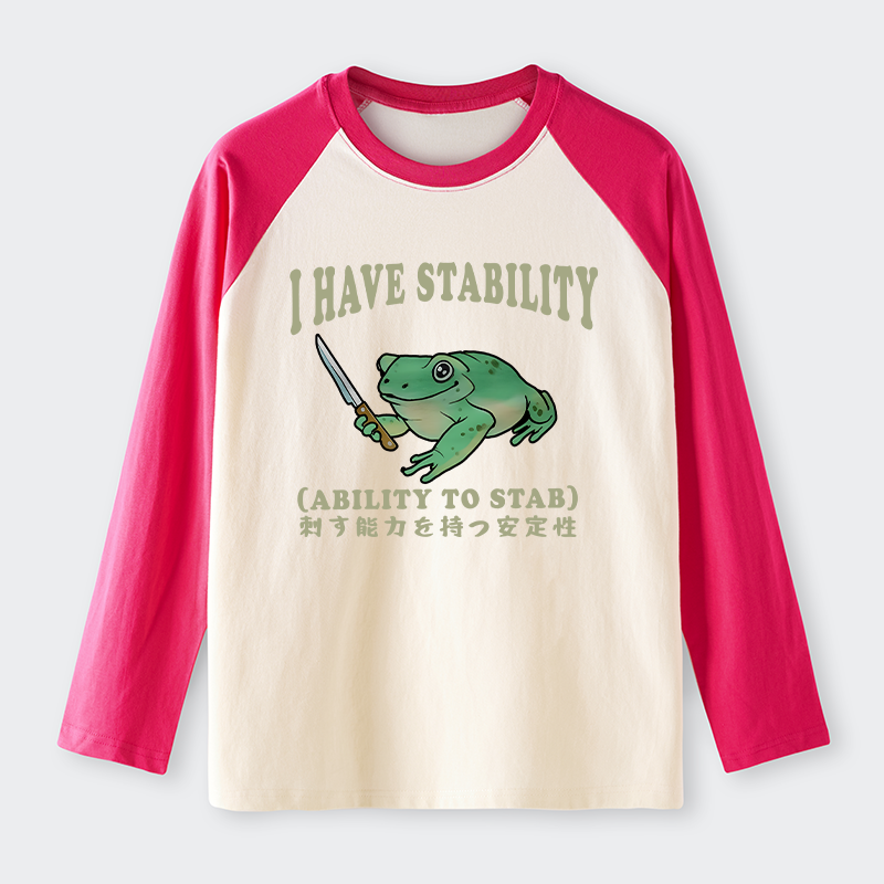 Tokyo-Tiger Mentally Stable Assassin Frog Raglan Long Sleeve T-shirt