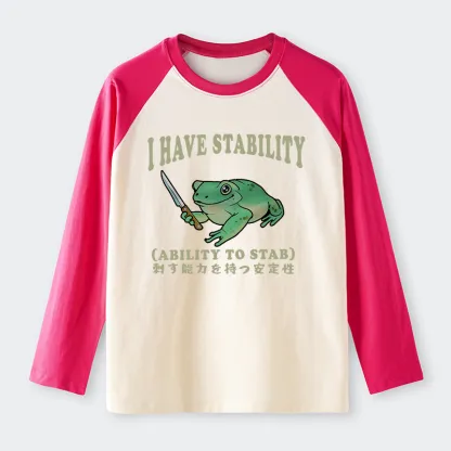 Tokyo-Tiger Mentally Stable Assassin Frog Raglan Long Sleeve T-shirt