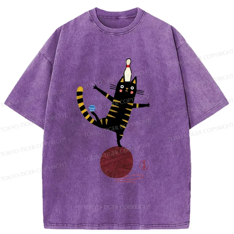 Tokyo-Tiger Acrobatic Kitten Washed T-Shirt