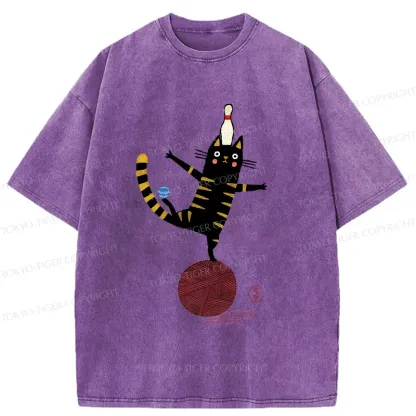 Tokyo-Tiger Acrobatic Kitten Washed T-Shirt