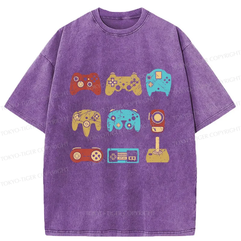 Tokyo-Tiger Game Controller Washed T-Shirt