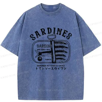 Tokyo-Tiger Delicious Canned Sardine Washed T-Shirt