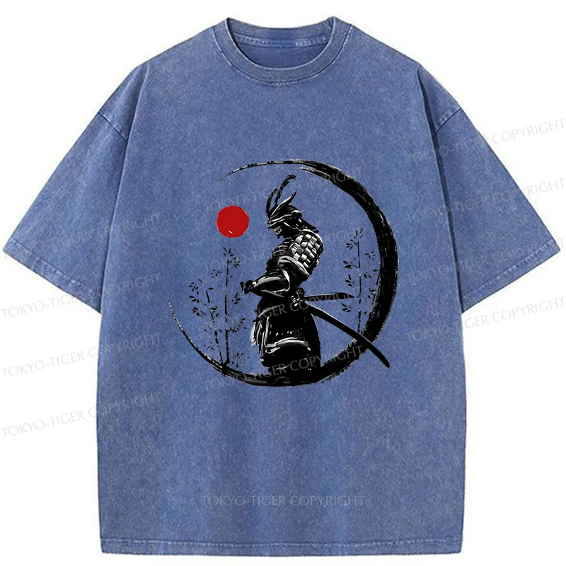 Tokyo-Tiger Bamboo Forest Samurai Washed T-Shirt