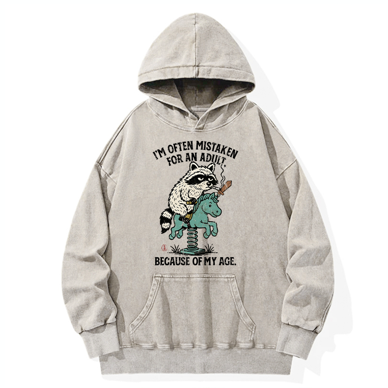 Tokyo-Tiger funny Raccoon and Horse meme Washed Hoodie