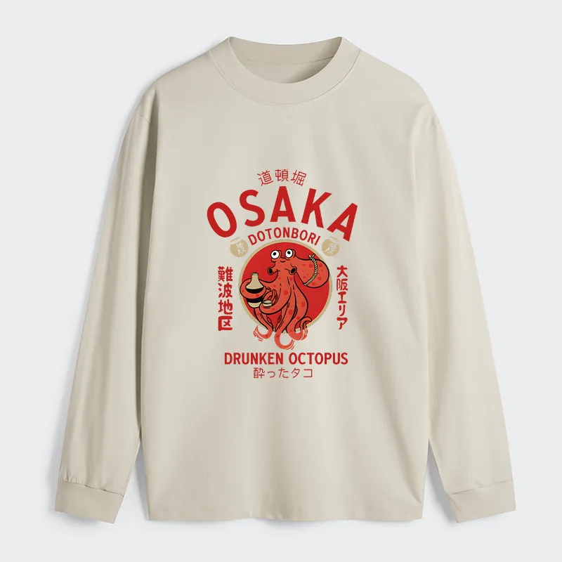 Tokyo-Tiger Drunken Octopus Japan Classic Long Sleeve T-Shirt Sale