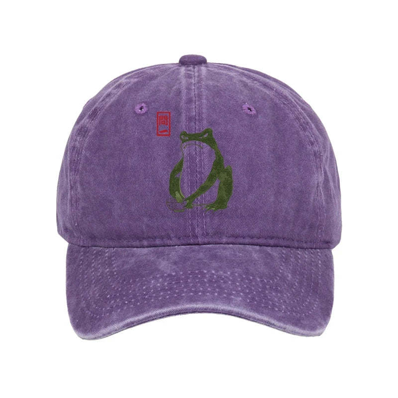 Tokyo-Tiger Woodblock Print Frog Washed Cap