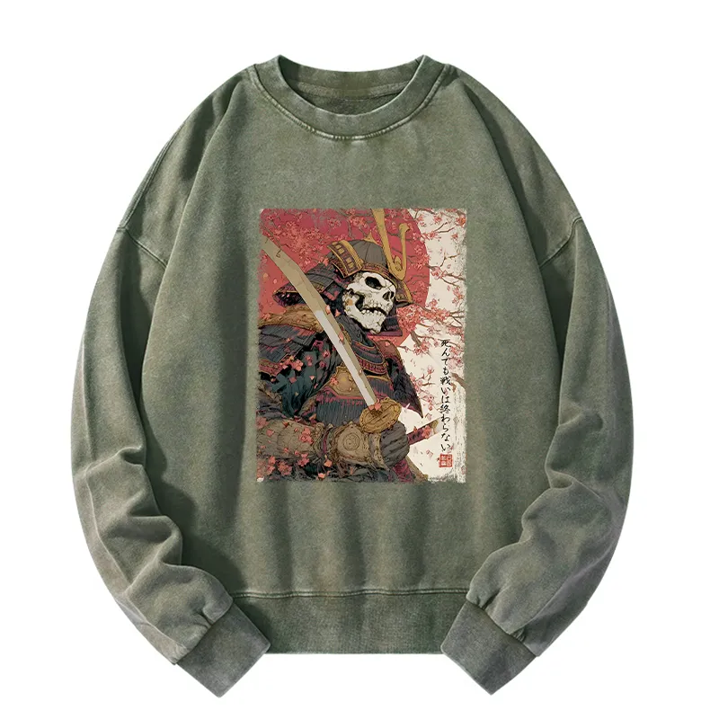 Tokyo-Tiger Samurai Under The Sakura Washed Sweatshirt
