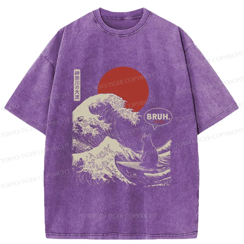 Tokyo-Tiger Bruh Cat Washed T-Shirt