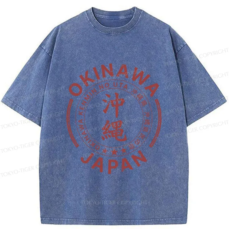 Tokyo-Tiger Retro Japan Okinawa Washed T-Shirt Sale